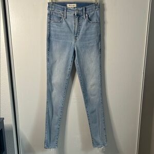 Madewell The 10” High-Rise Light Wash Ankle Stretch Skinny Jeans